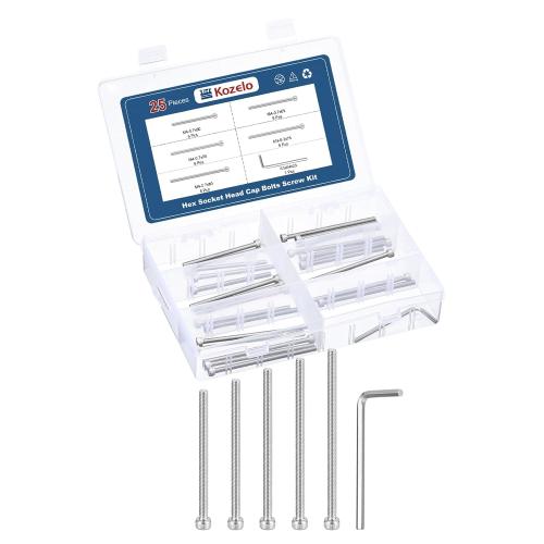 25pcs Socket Head Cap Screws Bolts Nuts Kit M4 304 Stainless Steel
