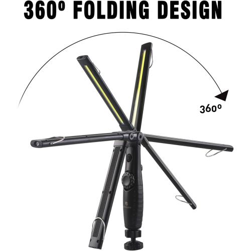 Dr. Prepare LED Work Light, 700 Lumens Foldable Rechargeable Work Light, 3200mAh Cordless Portable Magnetic COB LED Inspection Light for Car Repair, Home, Garage, Emergency