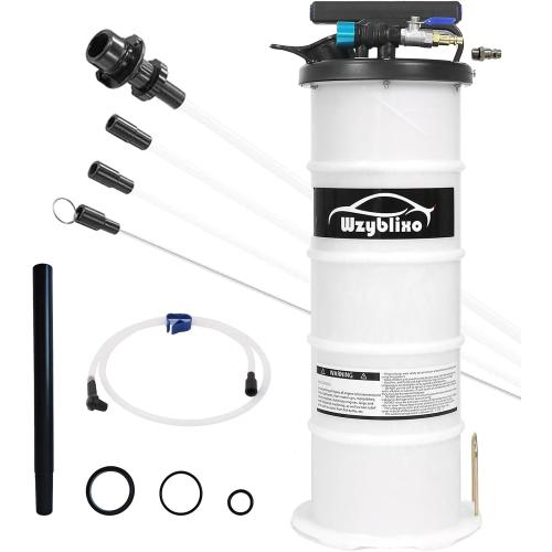 6.5L Oil Extractor - Pneumatic/Manual Vacumm Fluid Extractor Fluid Change Pump with Extended Oil Suction Hose and A Brake Bleeding Hose for Automotive Fluids Vacuum Evacuation