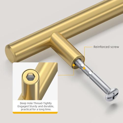 goldenwarm 25 Pack Kitchen Cabinet Pulls Brushed Brass Drawer Pulls Gold 5in Cabinet Handles Modern Hardware for Kitchen Cupboard Bedroom Drawer Bathroom Furniture Door