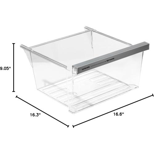 W11162443 W11046494 W11162446 Refrigerator Fridge Crisper Drawer Pan Fridge Meat Pan Bin Upper Humidity Control Drawer Compatible with Whirlpool Maytag Refrigerator Replacement Parts