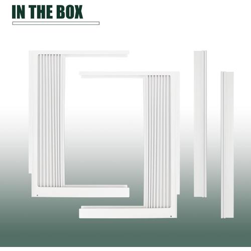 Flehomo Window Air Conditioner Side Panels with Frame, Adjustable Insulation AC Side Panel for 5,000 BTU Window AC Unit, Frame Included