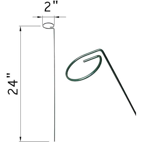 24 Inches Single Stem Plant Support Stakes Steel Garden Stakes Plant Atem Support, Pack of 20
