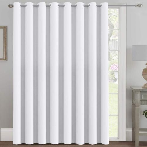 H.VERSAILTEX Patio White Curtains 100 x 96 Inches for Sliding Door Extral Wide Blackout Curtain Panels Thermal Insulated Room Divider - Grommet Top, 8' Tall by 8.5' Wide
