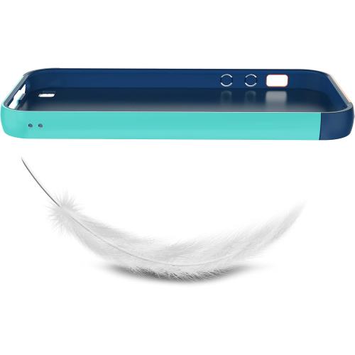 Case for iPhone SE (1st gen - 2016), Case for iPhone 5S with 2 Pack Tempered Glass Screen Protector, Contrasting Colors Ultra Slim One-Piece Anti-Slip Rugged Soft TPU Bumper Shockproof Case - Blue