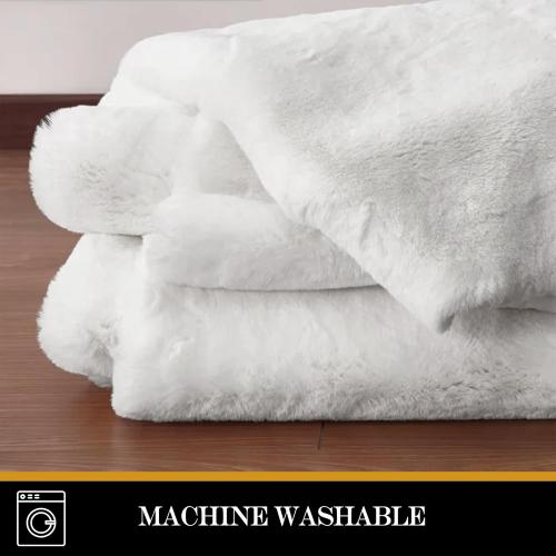 Latepis White Round Rugs Faux Rabbit Fur Rug for Living Room Washable Fluffy Rug for Kids Room Bedroom Furry Shaggy Rugs for Dorm Nursery Room