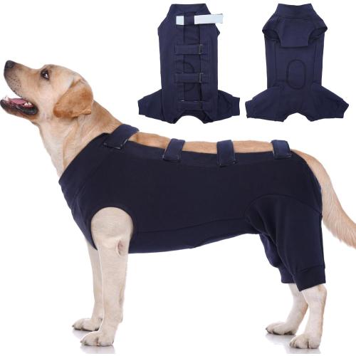 IECOii Dog Surgical Recovery Suit Male Female,Breathable Dog Bodysuit Dog Cone Alternative After Surgery with Pee Hole,Soft Dog Onesie for Spay Neuter Surgery Recovery Prevent Licking,XXXL-Blue