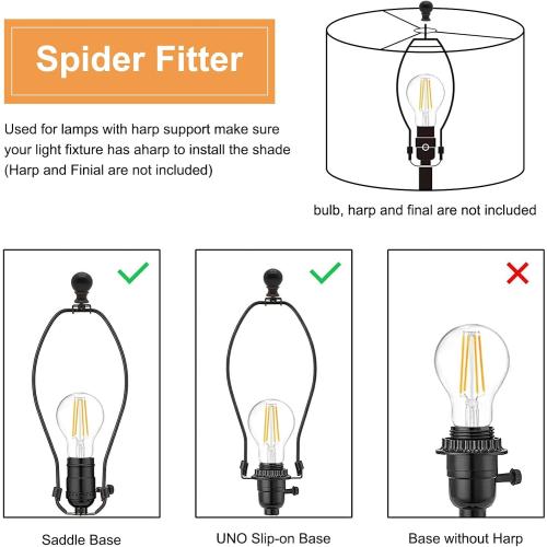 White Lamp Shades Set of 2, Drum Large Lampshades 13 Top x 13 Bottom x 10 High, Replacement Lamp Shades Natural Linen for Table Lamps Floor Lamps, Easy Assembly Required