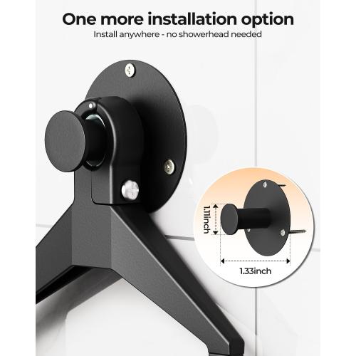 ODesign 3 Tier Height-Adjustable Shower Caddy Hanging Hanger Anti-Swing-Over The Shower Head Caddy-Shower Storage Organizer Bathroom Shelves Basket Shower Caddies-Black,11.9 x 4.84 x 36.2