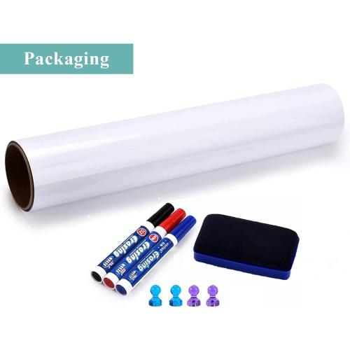 White Board Adhesive Contact Paper, 24 x 36 Stick on Magnetic Whiteboard Roll, Dry Erase Board for Wall, Easy to Write and Clean Magnetic Board for Kids, Office, Home, with Marker, Eraser