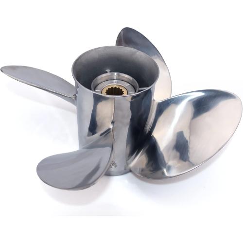 CAPTAIN 4 Blades Stainless Steel Boat Propeller fit Mercury, 13 Diameter x 19 Pitch, 15 Spline Tooth Outboard Engines Motor Prop, OEM RH Propellers for 40 50 70 Force 75 80 90 100 115 125 140 HP