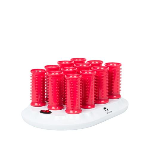 CALISTA Ion Hot Rollers for Short Hair | Hair Roller Clips Included | Heats to 230°F | Dual Voltage | Add Hands-Free Curls, Waves, and Volume (Pink Verbena, Short - 12)