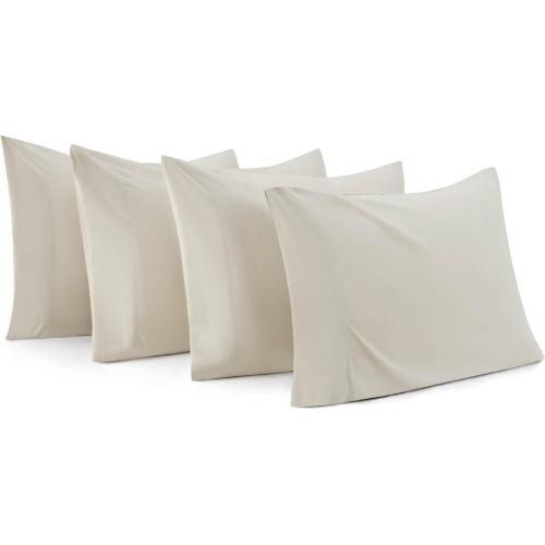 Bedsure King Pillow Cases Set of 4 - Linen Pillowcase 4 Pack,Super Soft and Cozy Prewashed Pillowcases,Hotel Quality,Pillow Case Covers with Envelop Closure,20x36 Inches
