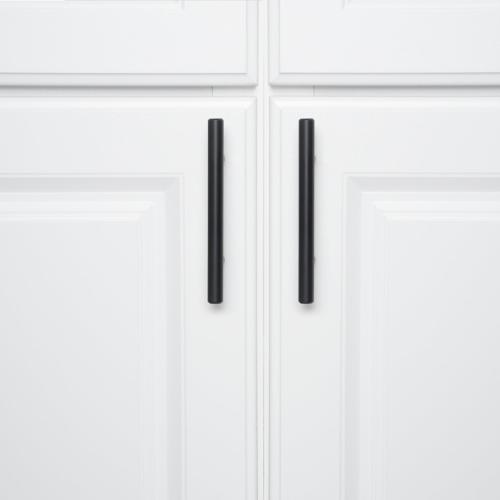 30 Pack....Amazon Basics Euro Bar Cabinet Handle (1/2-inch Diameter), 5.38 in Length (3 in Hole Center), Flat Black, Pac, AB1500-FB-10