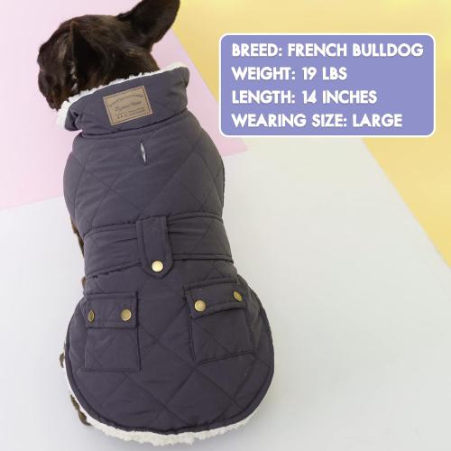 KYEESE Dog Coat Warm Pet Winter Puffer Coat with Leash Hole Soft Pet Sweater for Cold Weather Waterproof Dogs Jacket with Fleece Lined Thick Pets Clothes with Pocket Windproof Dog Coats for Small Dogs