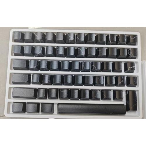 HITIME XVX Shine Through Keycaps w/IMD Tech, Custom Lightning Pattern Keycaps 60 75 100 Percent, Purple Key Cap Set 118 Keys Lines Backlit, OEM Profile Side Printed for Keyboards