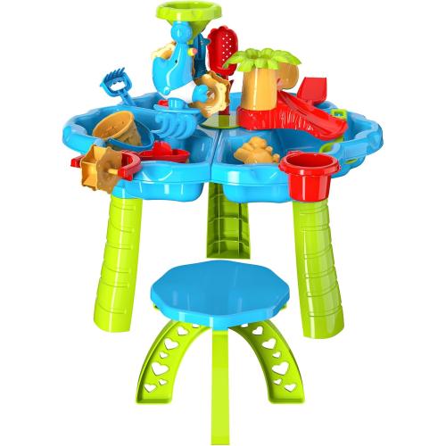 Lucky Doug Kids Sand Water Table Toys, 3 in 1 Sensory Activity Play Table for Toddlers Age 2-5