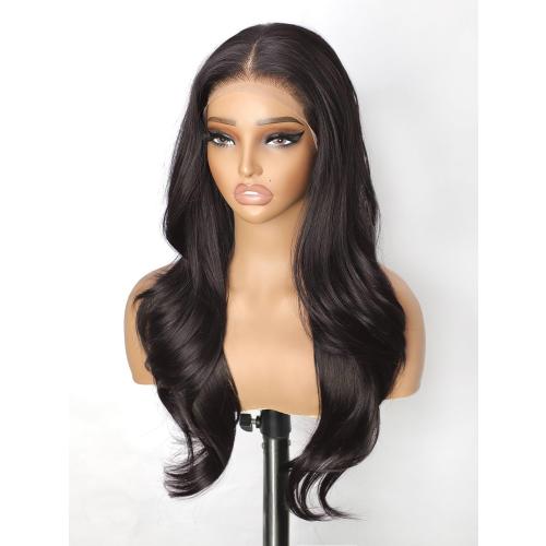 Chocolate Brown Lace Front Wig 13x4 HD Glueless Brown Wigs Pre Plucked for Beginners Synthetic Lace Front Wig for Women Long Layered Wave Wig 26inch