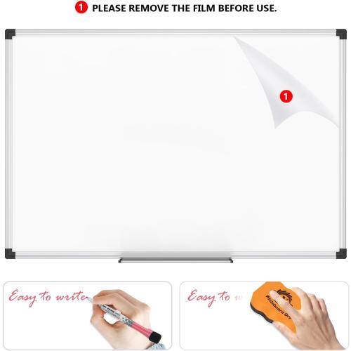XBoard Magnetic Dry Erase Board/Whiteboard, 36 X 24 Inches, Double Sided White Board,1 Dry Eraser & 3 Dry Erase Markers & 4 Push Pin Magnets