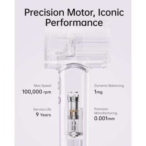 Laifen SE Lite Hair Dryer, Negative Ionic Blow Dryer with 100,000 RPM Brushless Motor for Fast Drying, High-Speed Low Noise Thermo-Control Hairdryer with Lightweight Design for Home/Portable Travel