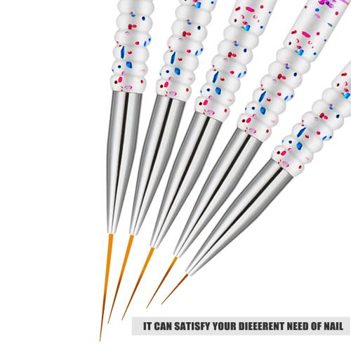 Etercycle 5Pcs Nail Art Liner Brushes, Nail Gel Polish Painting Brush Set