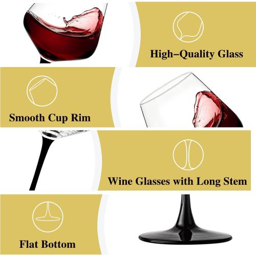 Red Wine Glasses Set of 6, 20 oz Large Clear Burgundy Wine Glasses With Long Stem, Premium Crystal Wine Glass, Unique Gift for Wedding, Anniversary, Mother’s Day