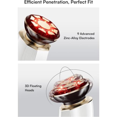 INIA 3-in-1 Skin Tightening Device True Beauty Glow Facial Massager Red Light Therapy for Face and Neck