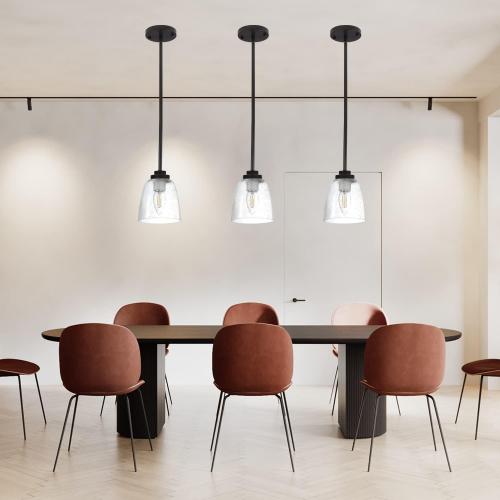 4 Pack Clear Seeded Glass Replacement Shades Covers for Ceiling Fan Light Fixtures Pendant Lighting Chandelier Vanity Light Kitchen Island Light, 2-1/8 Fitter, 5.47 High, 4.76 Diameter