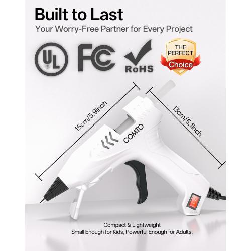 Hot Glue Gun Kit with 30 Sticks, 20W Fast Preheating Mini Hot Glue Gun and Sticks Set for School Crafts DIY Arts and Quick Home Repairs, White