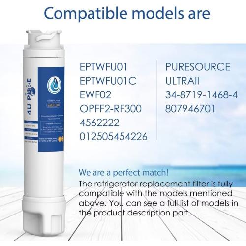 EPTWFU01 Water Filter Replacement, Compatible with Frigidaire EPTWFU01, Рurе Sоurсе Ultra II, EWF02, 012505454226, 4562222, Pack of 3