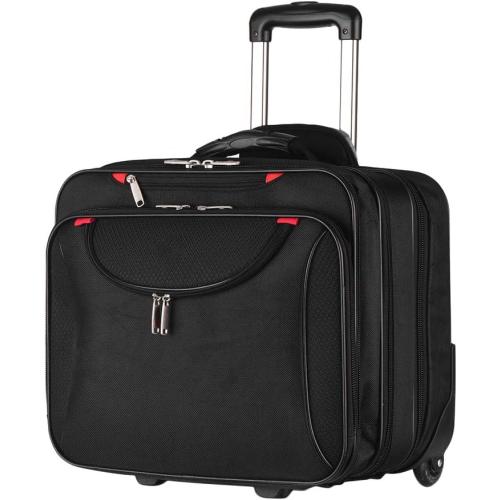 Size 14.1in 15.6in Color Black  Rolling Briefcase Rolling Laptop Bag Computer Case with Wheels Mobile Office Carry On Luggage for 14.1in 15.6in Business Notebook for Women Men