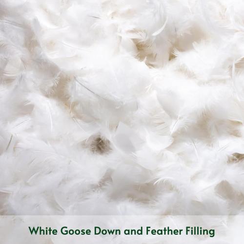 OTOSTAR Pack of 1 Down and Feather Throw Pillow Inserts, 24 x 24 Soft Fluffy Square Pillow Inserts with 100% Cotton Cover Decorative Pillows for Sofa Couch Bed-White