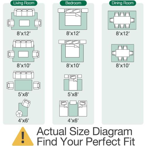 LUMI 8x12 Washable Area Rug for Living Room, Ultra Soft Traditional Vintage Rugs Non Slip with Rubber Backing, Low Profile, High Traffic, Stain Resistant Carpets, Ideal for Bedroom, Dining Room