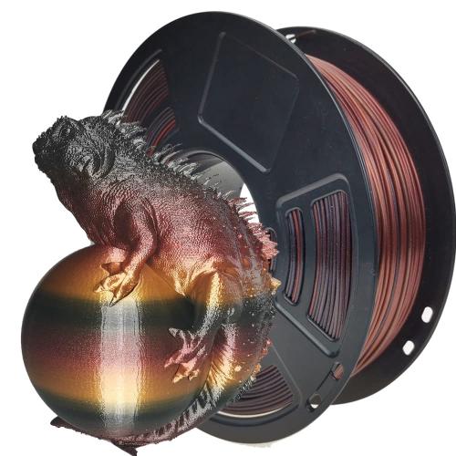 PLA 3D Printer Filament 1.75mm,Silk Gold and Black,1kg(2.2lbs) Accuracy  /-0.05mm for ender3 Cr10 Sovol