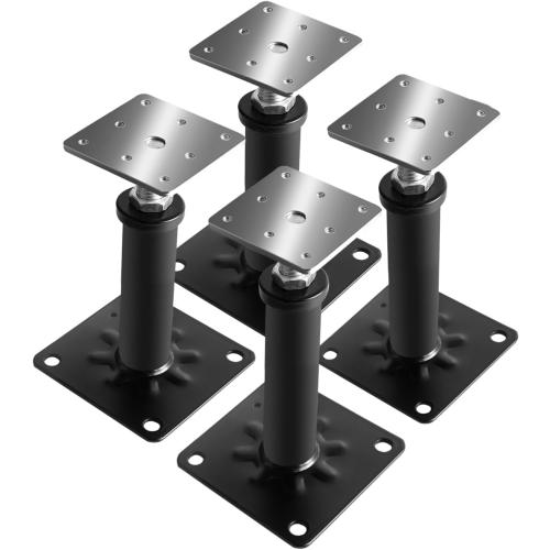 4 Pack House Floor Jacks, Adjustable Jack Post for Leveling, 6.5-8.5 Height Telescoping Screw Jacks, Heavy Duty Support for Basement, Floor Joist, Beam & Foundation Repair, Temporary Support,Black