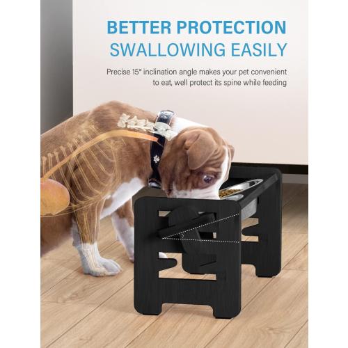 Vantic Elevated Dog Bowls, Raised Dog Bowl Stand Adjustable Small, Black