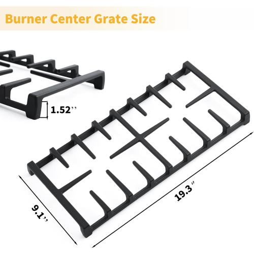 WB31X27150 Stove Center Grate Replacement for GE Stove Parts 19.3’’ x 9.1'' JXGRATE1 WB31X24737 Grate General Electric Gas Range Parts Surface Burner Grate GE Cast Iron Rack 1 Pack (Not Side Grate)