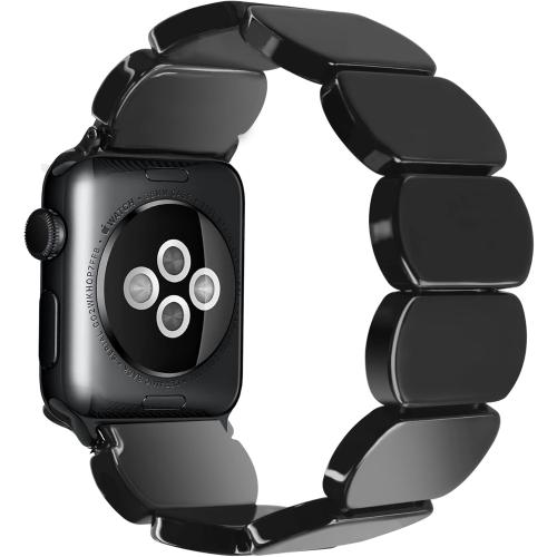 Heesch Tortoise Stretchy Watch Band Compatible with Apple Watch Serise Ultra/SE/8/7/6/5/4/3/2/1, Resin Cute Watch Strap Wristband for iWatch Bracelet for Women Men Girls, 38/40/41mm, 42/44/45/46/49mm, Oval Version