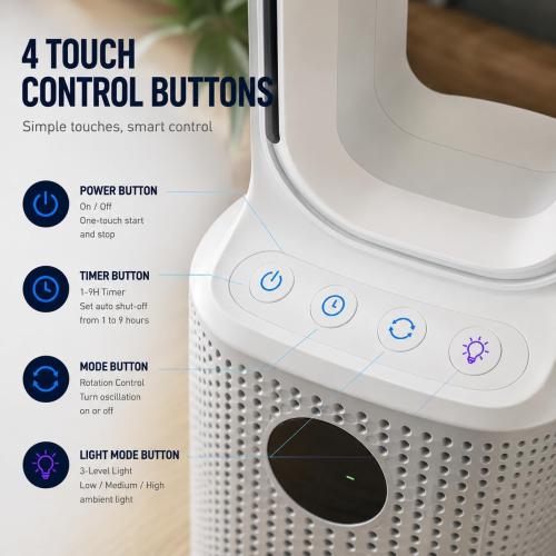 14 Bladeless Desk Fan, USB Rechargeable, Quiet, Personal Cooling Fan