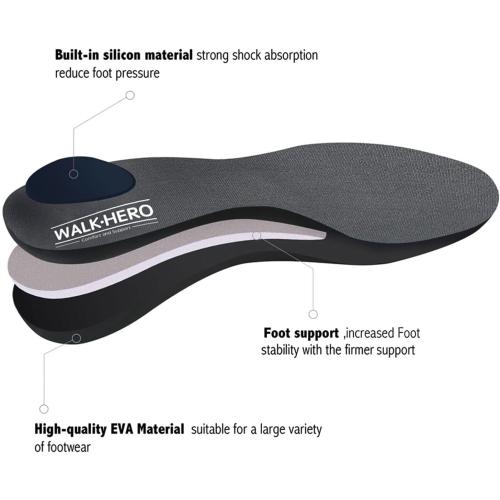 Plantar Fasciitis Feet Insoles Arch Supports Orthotics Inserts Relieve Flat Feet, High Arch (Mens 9-9 1/2 | Womens 11-11 1/2)