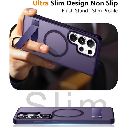 SPIDERCASE Magnetic for Samsung Galaxy S26 Ultra Case,[Built-in Invisible Kickstand][Compatible with Magsafe] Slim Translucent Matte Phone Case for S26 Ultra 6.9'', Purple