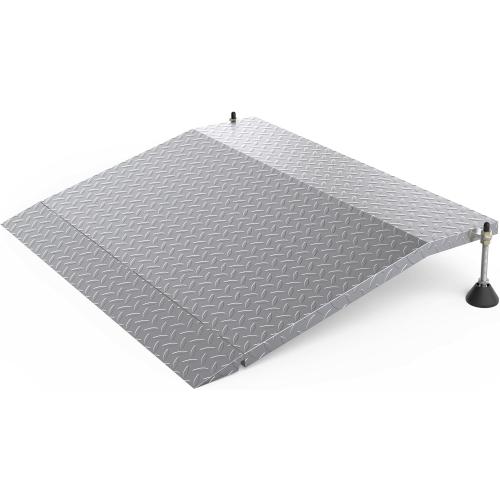 Size 25.6L*39.4 W,  YEEZOO Door Threshold ramp with Adjustable Height for 3.0“ to 6.0 Height Rise, Doorway ramp Threshold for wheelchairs/carts/Walker/Scooter (25.6L*39.4 W, Alloy Iron, 38LBs)