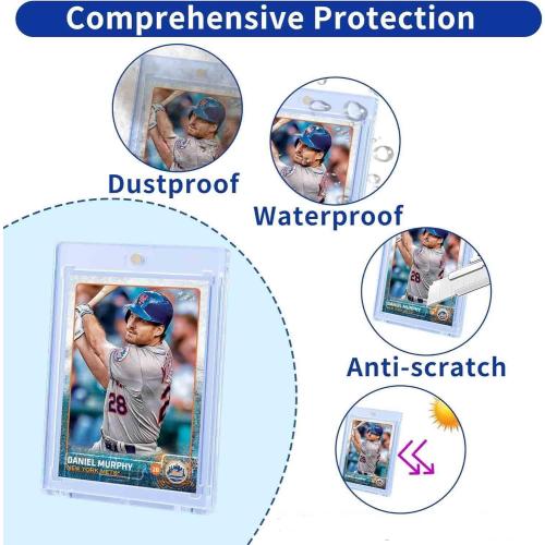 Magnetic Card Holder for Trading Cards, Protection Plastic Hard Card Protector Clear Card Slabs for Collectible Baseball Cards,