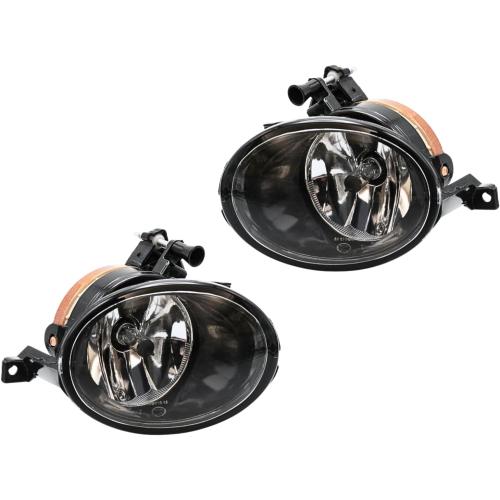 Fog Lights Fit For MK6 2010-2014 Golf Jetta TDI Sportwagen Chrome Black Bezel Kit (OE Style Clear Lens with Wires, Bulbs, Bezels)