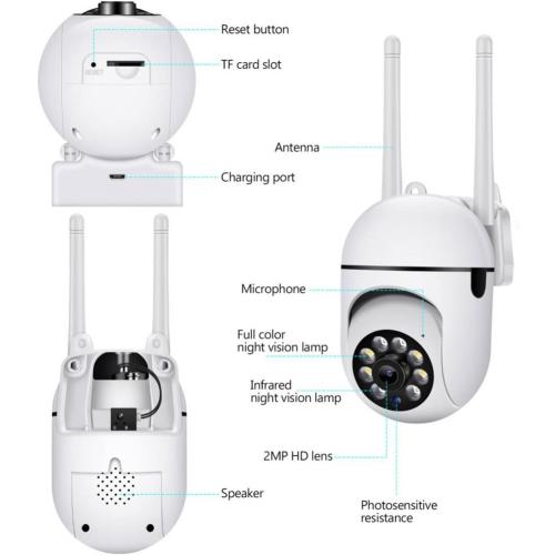 ciciglow Wireless Security Camera, 1080 HD WiFi Surveillance Camera, Night Vision, 2 Way Talk, Motion Detection, SD Card Storage, Home Security Camera