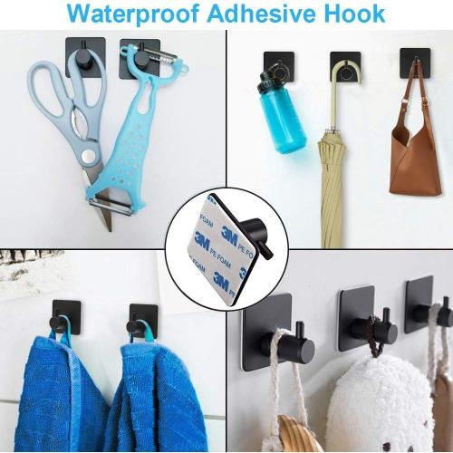 Black 16in TocTen 5 PCS Bathroom Hardware Set SUS304 Stainless Steel-Towel Rack Set Include Lengthen Hand Towel Bar Toilet Paper Holder 3 Robe Towel Hooks Bathroom Accessories Towel Bar Set(Matte Black,16IN)