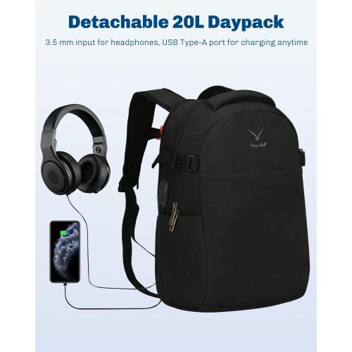 Hynes Eagle 2 in 1 Travel Backpack 22 inches Carry on Luggage 63L Rolling Backpack for Men Women with Packing Cubes 3PCS Set