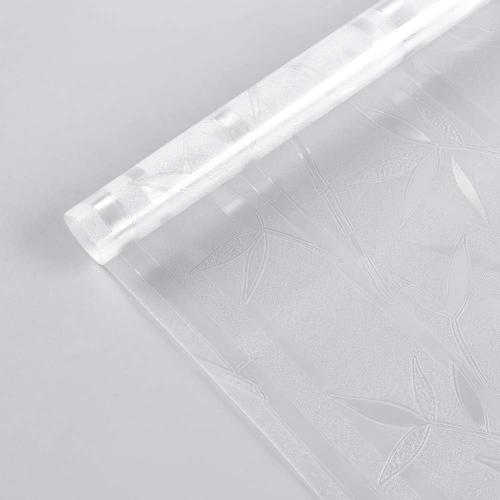 rabbitgoo Window Privacy Film Frosted Bamboo Pattern, Removable UV Blocking Stained Glass Decals Covering Decorative Window Cling for Home, 35.4 in X 6.5 Feet, Regular