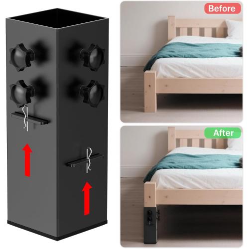 2025 Up-Grade Carbon Steel Dorm Bed Risers 3.15 Diameter Metal Bed Riser Tall Bed Riser for College Dorm Wooden Bed Frame, Table Adjust Height 3.2, 5.1 Fit for Bed Leg 2.3-3.1(Short)