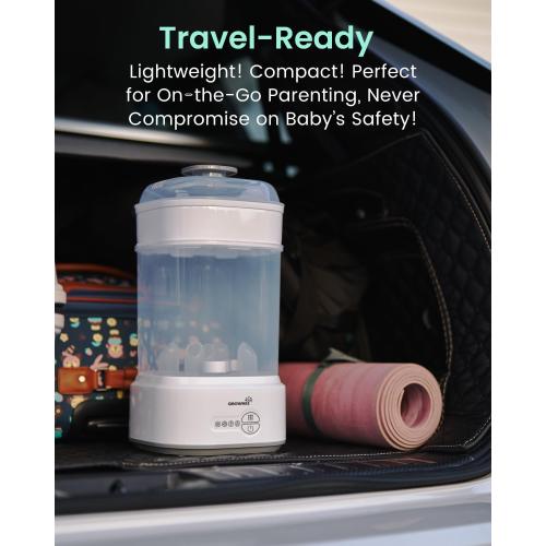 GROWNSY Bottle Sterilizer and Dryer, Compact Electric Steam Baby Bottle Sterilizer (Esterilizador de Biberones), Bottle Sanitizer for Baby Bottles, Pacifiers, Pump Parts